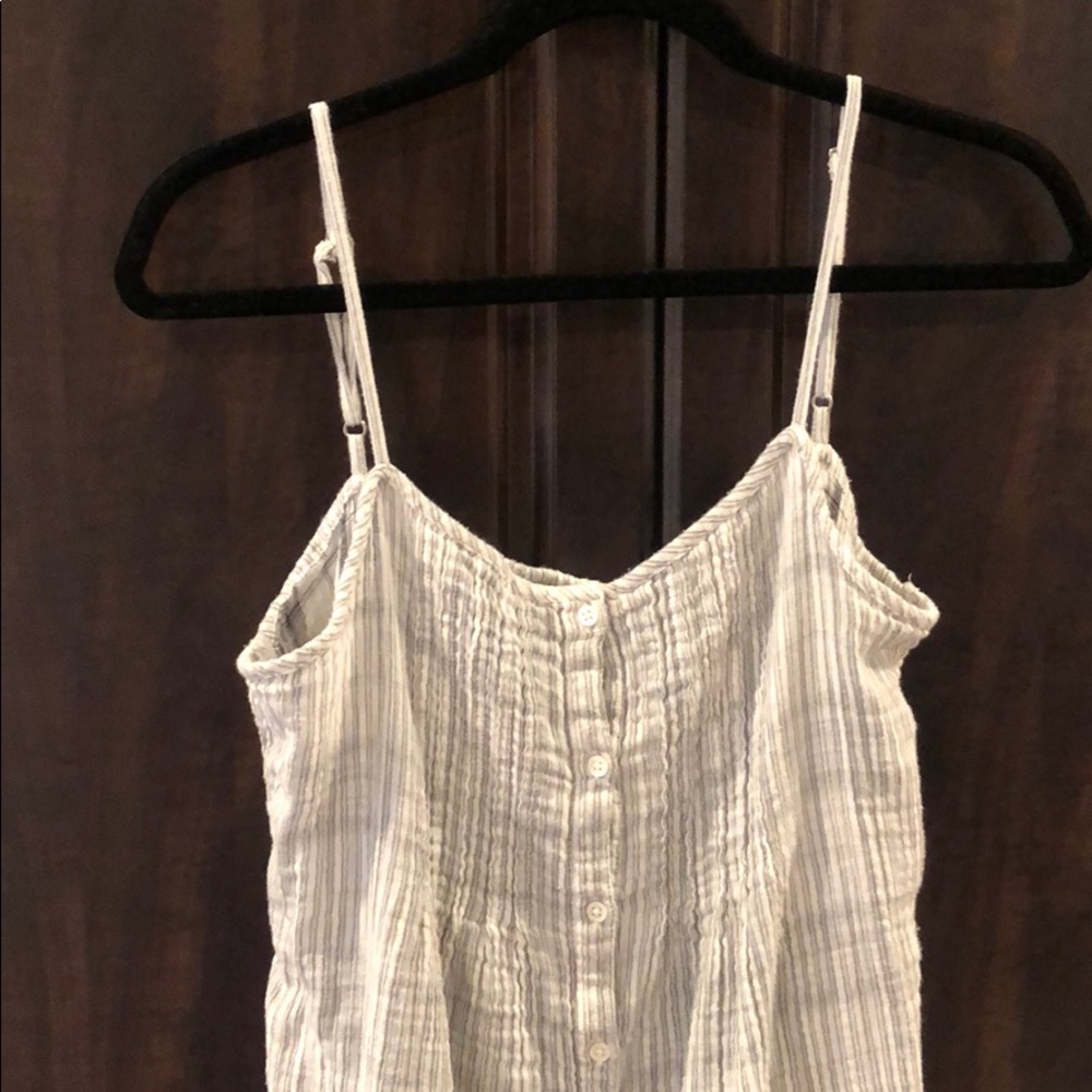 Grey and white stripe button down dress - Picture 2 of 5